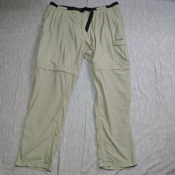 Vintage Exoffcio Convertible Cargo Pants Mens Size XXL Beige Nylon Hiking - Picture 1 of 13